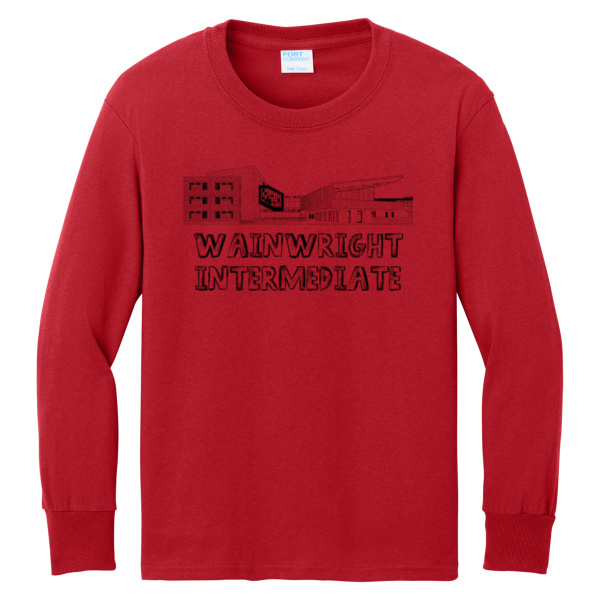 Wainwright - Youth Long Sleeve Core Cotton Tee (building) Thumbnail